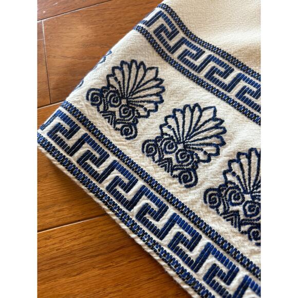 Bohemian Midi Skirt Women MED White Blue Embroidered Boho Hippie Beachy Gypsy - Picture 10 of 16